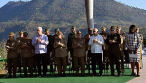 Raul and Diaz-Canel attend ceremony at III Eastern Front