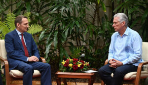 Presidente de Cuba recibe a director del Servicio de Inteligencia Exterior de Rusia