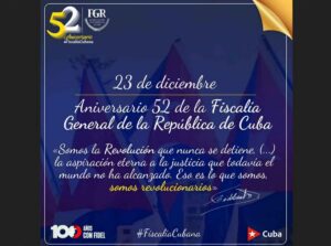 Fiscalía General de la República de Cuba celebra aniversario 52