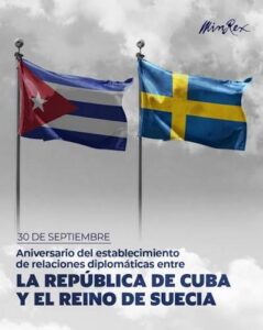 Cuba y Suecia celebran el aniversario de sus relaciones diplomáticas
